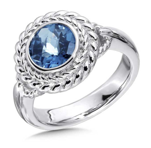Saphire Circle Siver Ring